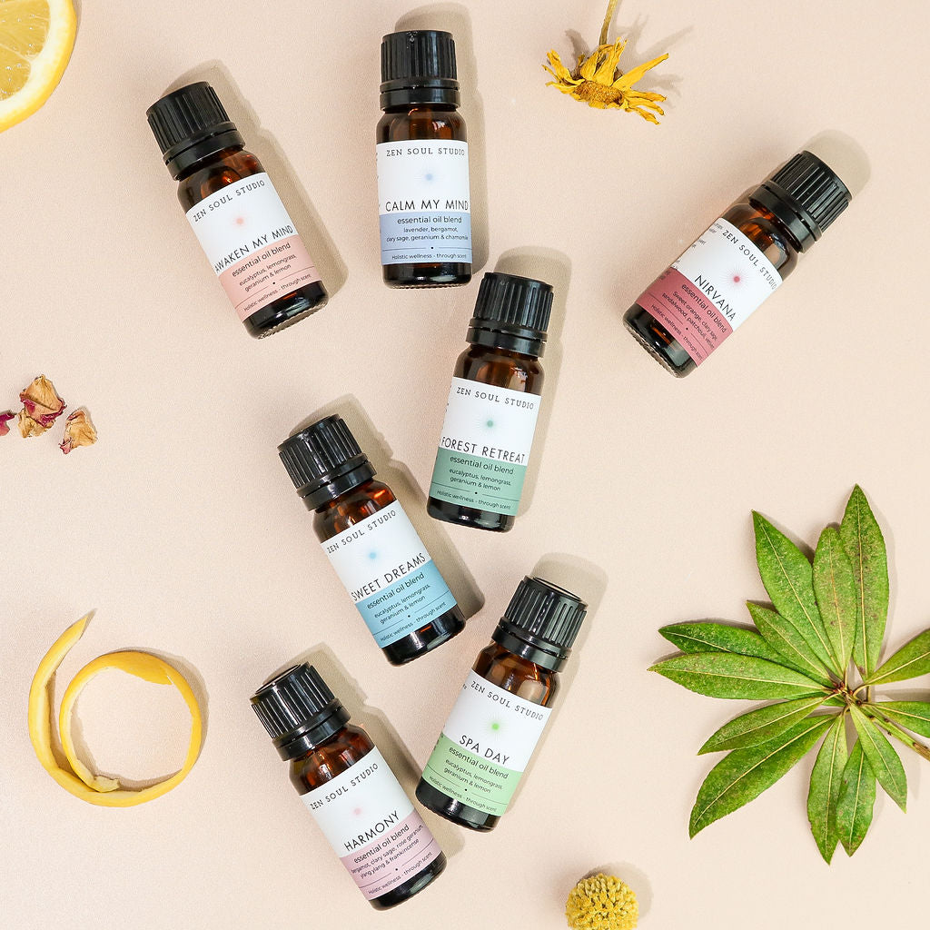 Aromatherapy Essential Oil Burner Gift Set with 6 Signature blends in Luxe gift box