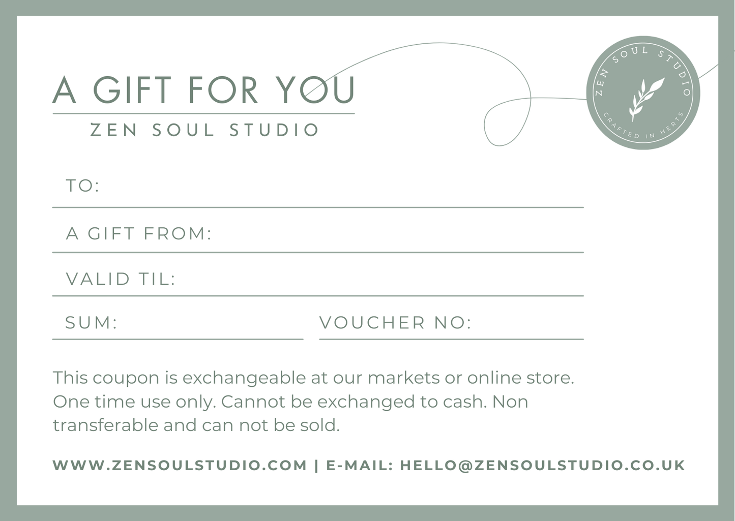 ZEN SOUL STUDIO Gift card