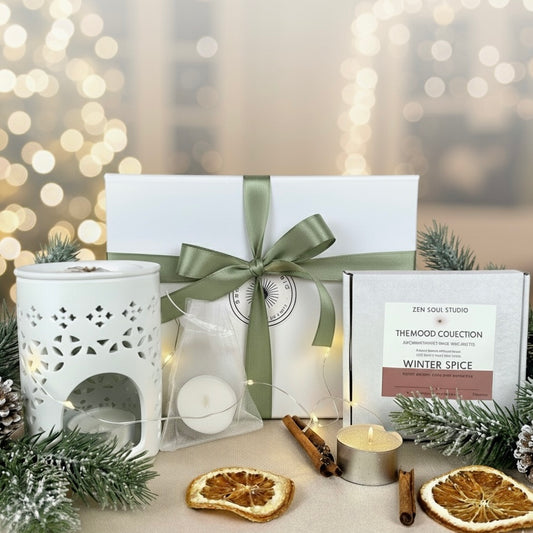 CERAMIC LATTICE WAX MELT BURNER Gift Set – Luxe White Box