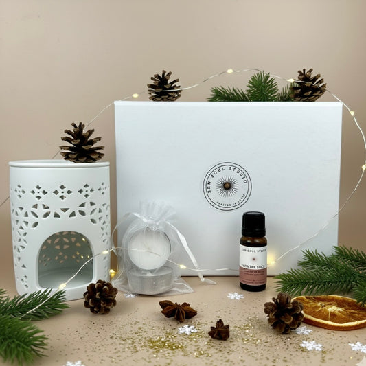 Aromatherapy Essential Oil Blend and Oil Burner Gift Set