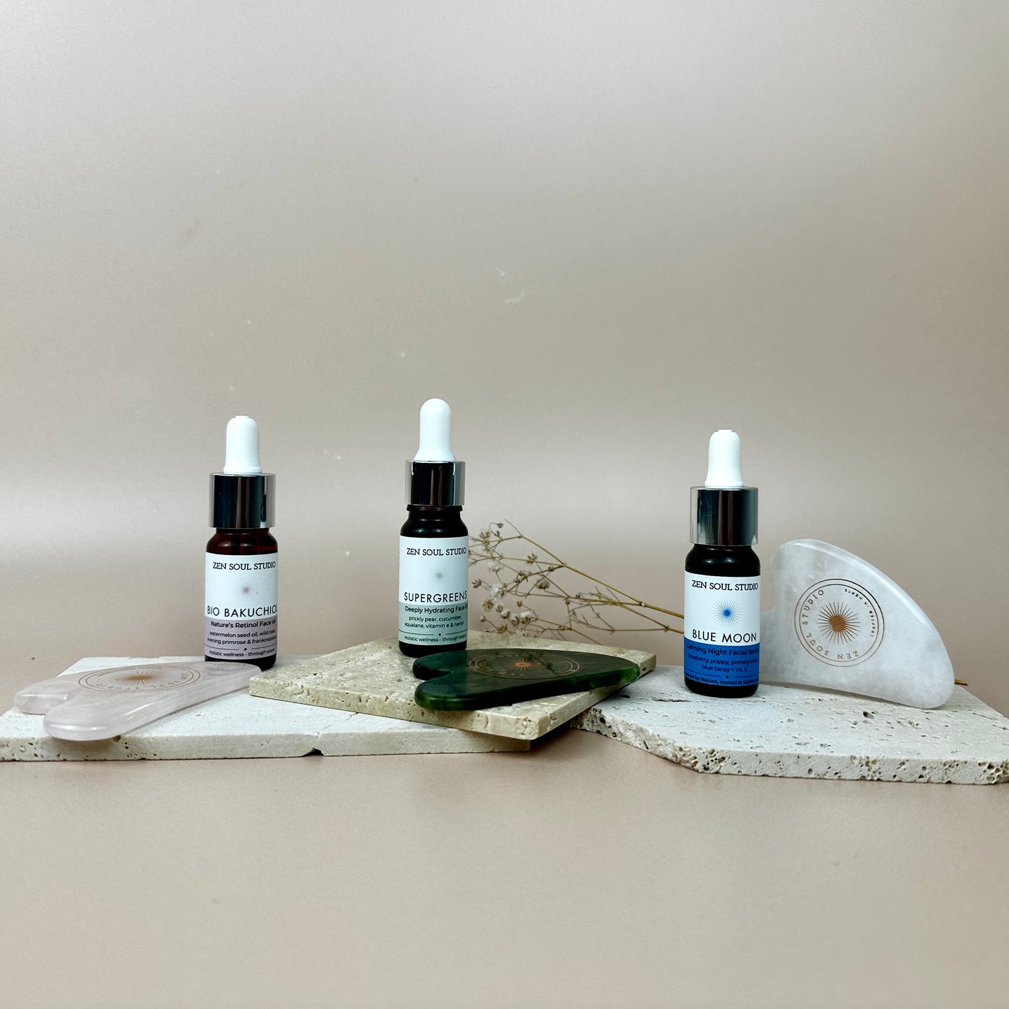 JADE Gua Sha Discovery Set with Supergreens Face Oil ~ Sculpt, Rejuvenate & Glow