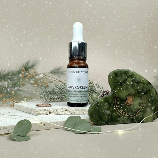 JADE Gua Sha Discovery Set with Supergreens Face Oil ~ Sculpt, Rejuvenate & Glow