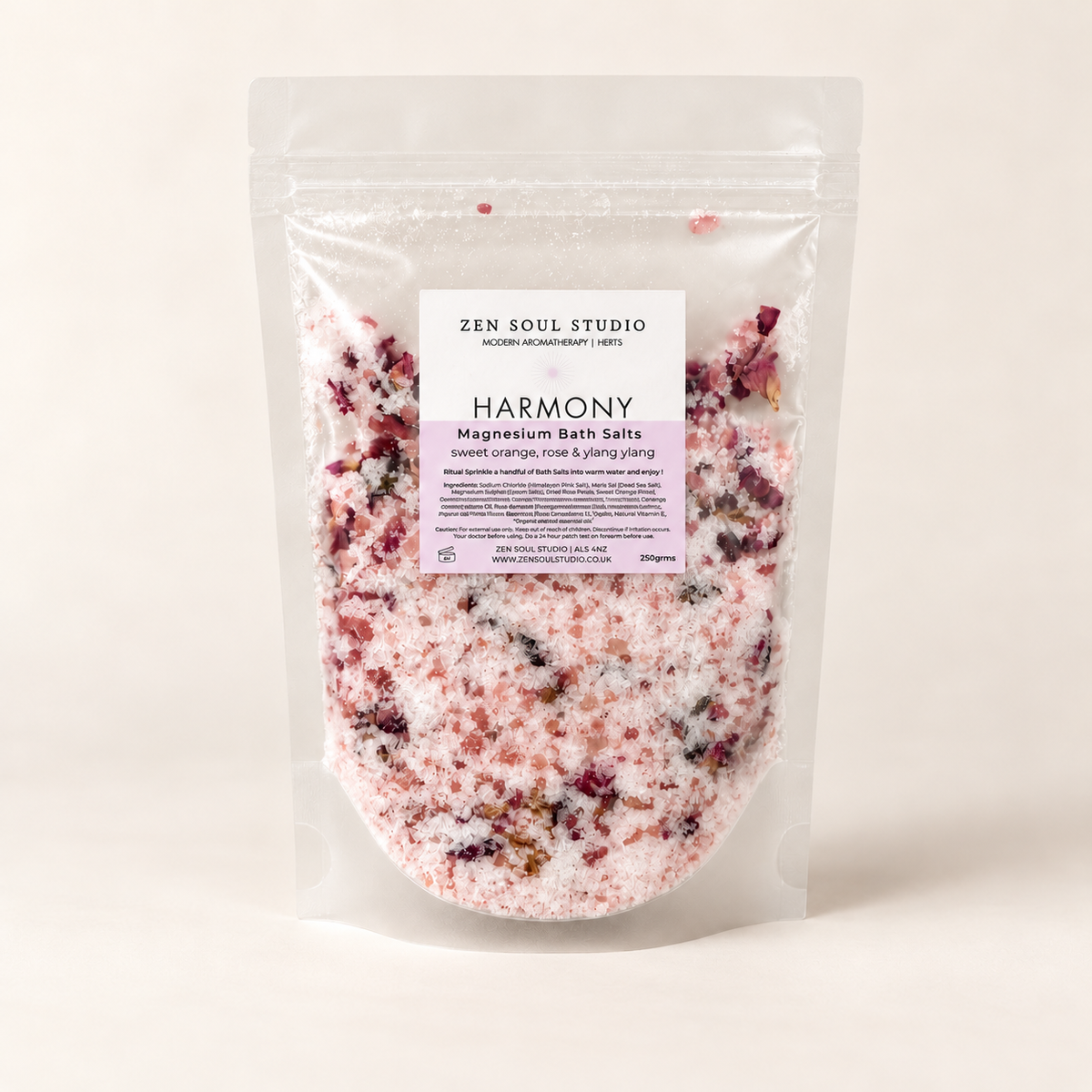 Harmony - Rose, Sweet Orange and Ylang Ylang Bath Salts 250g