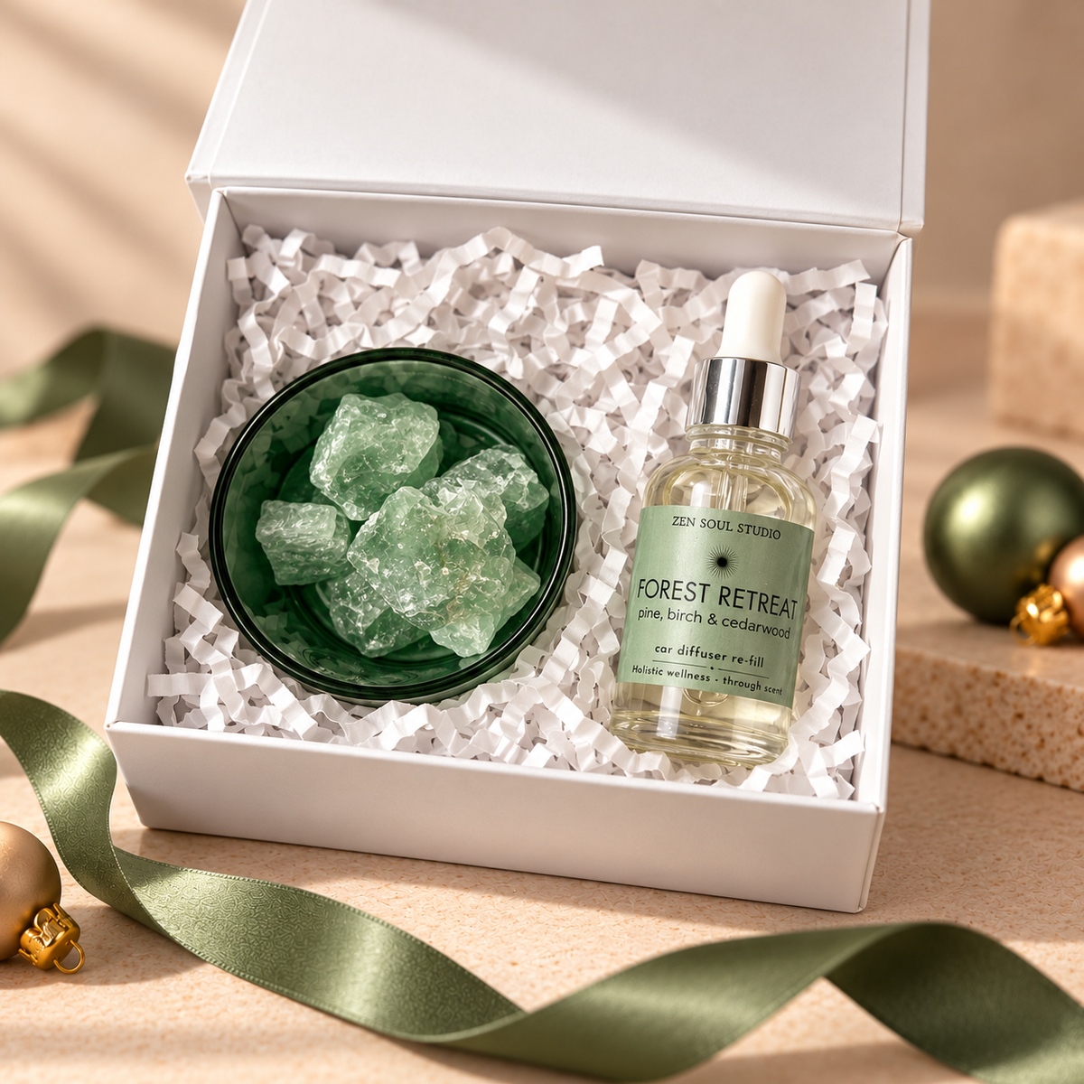 Green Fluorite Crystal Essential Oil Diffuser