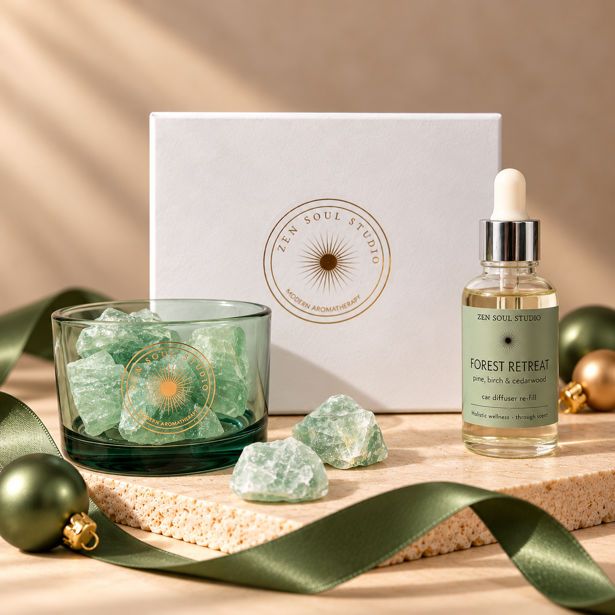 Green Fluorite Crystal Essential Oil Diffuser